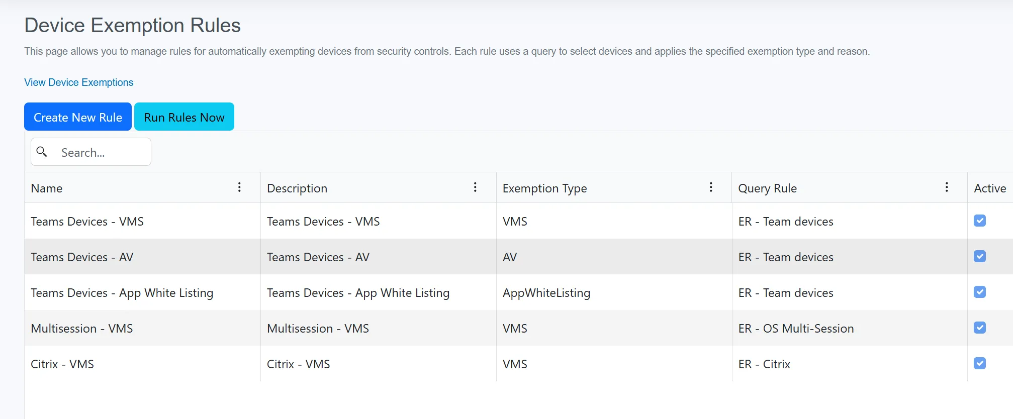 Adding a rule-based exemption