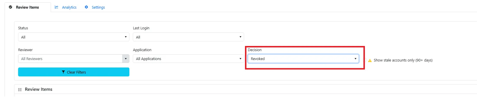 Screenshot – Exporting Revokes