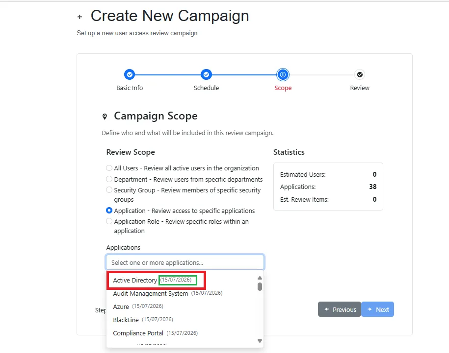 Screenshot – Manager Reviewer Selection